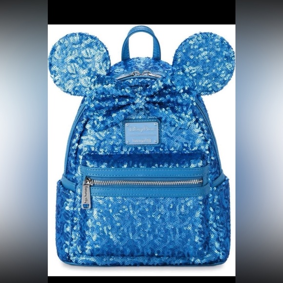 Disney Parks Exclusive Blue Sequin Loungefly Backpack